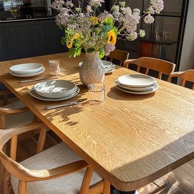 โต๊ะรับประทานอาหารไม้เนื้อแข็งที่ทันสมัยทันสมัย